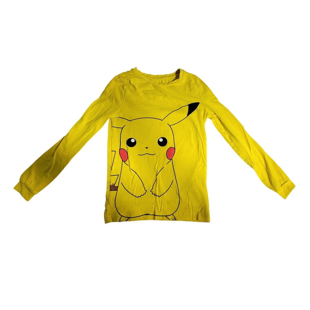 Pokemon‎ Kids Pikachu Yellow Long Sleeve Graphic T-Shirt Size 7 Years 122 CM
